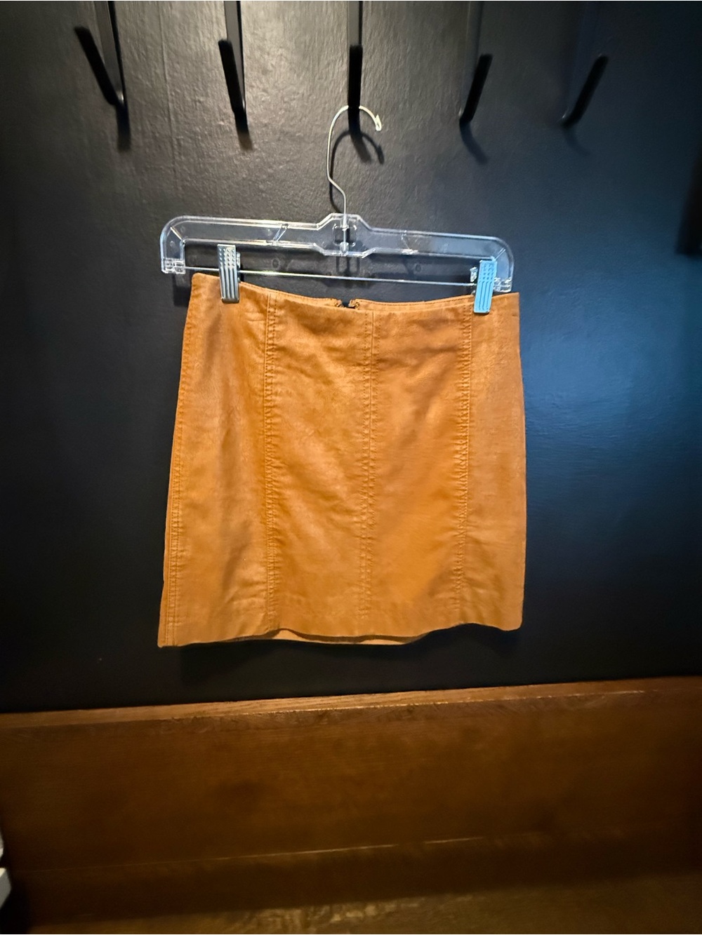 Free People Camel Suede-Look Mini Skirt